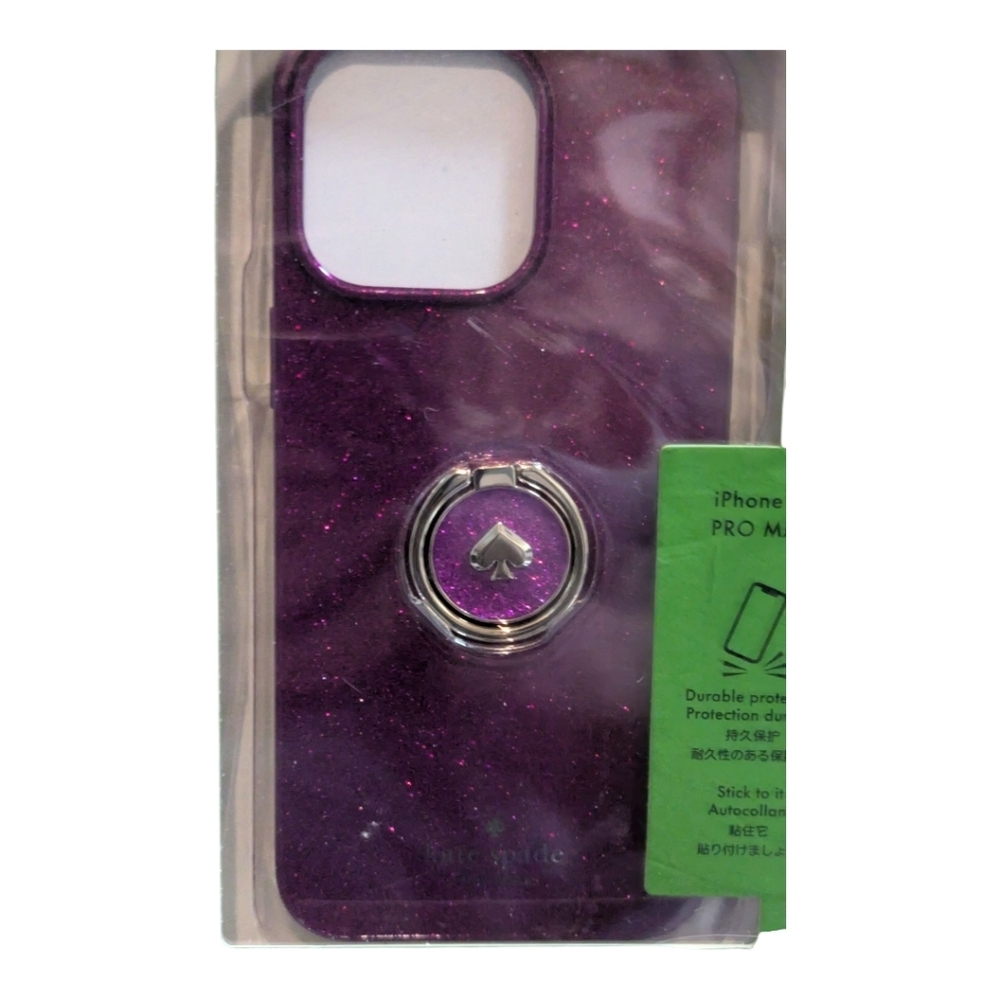 NWT Kate Spade New ♠️ York flexible case with a glitter ring stand iPhone 15 Pro